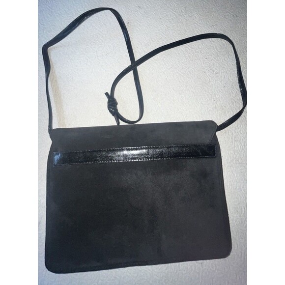 SCEPI Vintage Made In Italy Black Suede Shoulder Bag With Dust Bag - Picture 5 of 8
